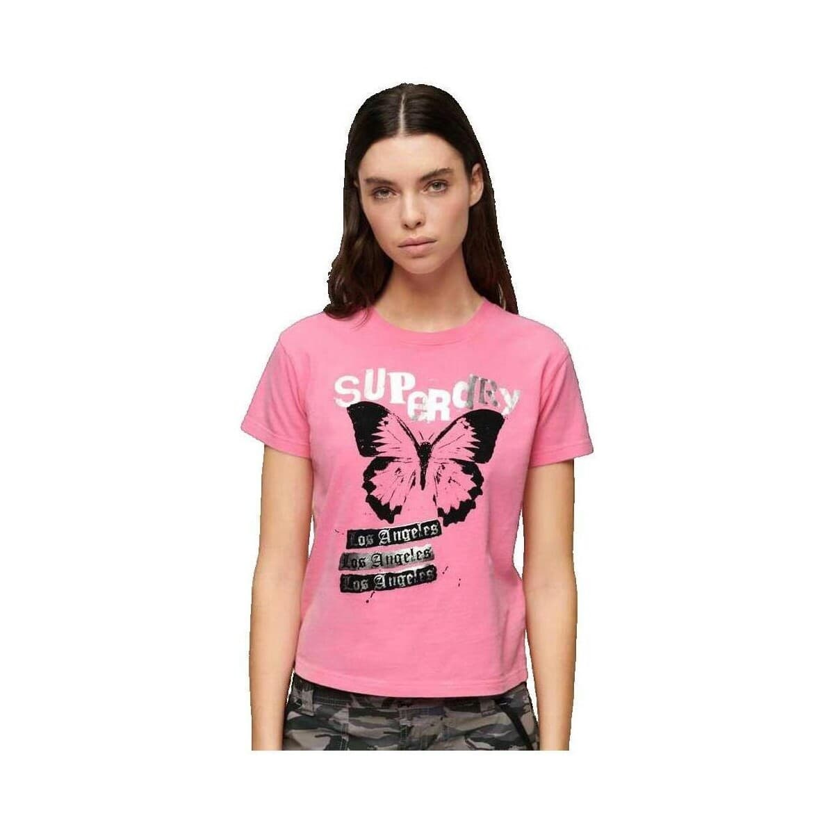 Women's T-Shirts Superdry Pink