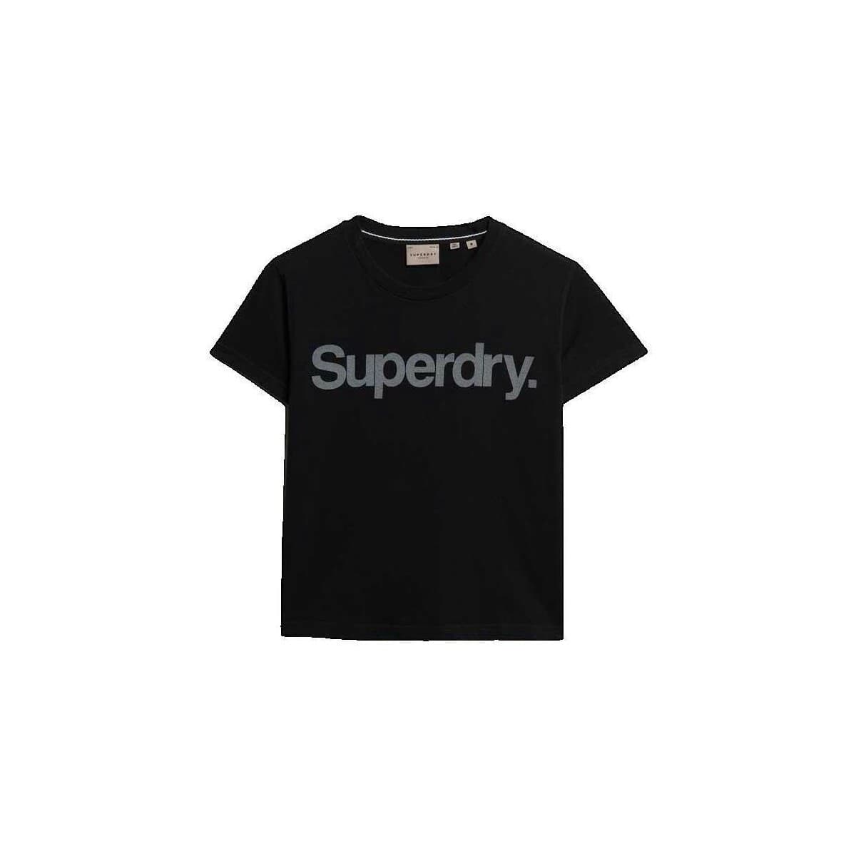 T-shirt με κοντά μανίκια Superdry T-shirt Core Logo City blanc ajusté