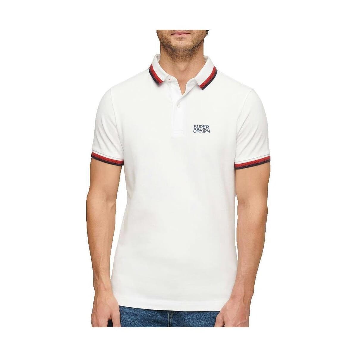 Πόλο με κοντά μανίκια Superdry Polo Sportswear Tipped Polo slim fit blanc