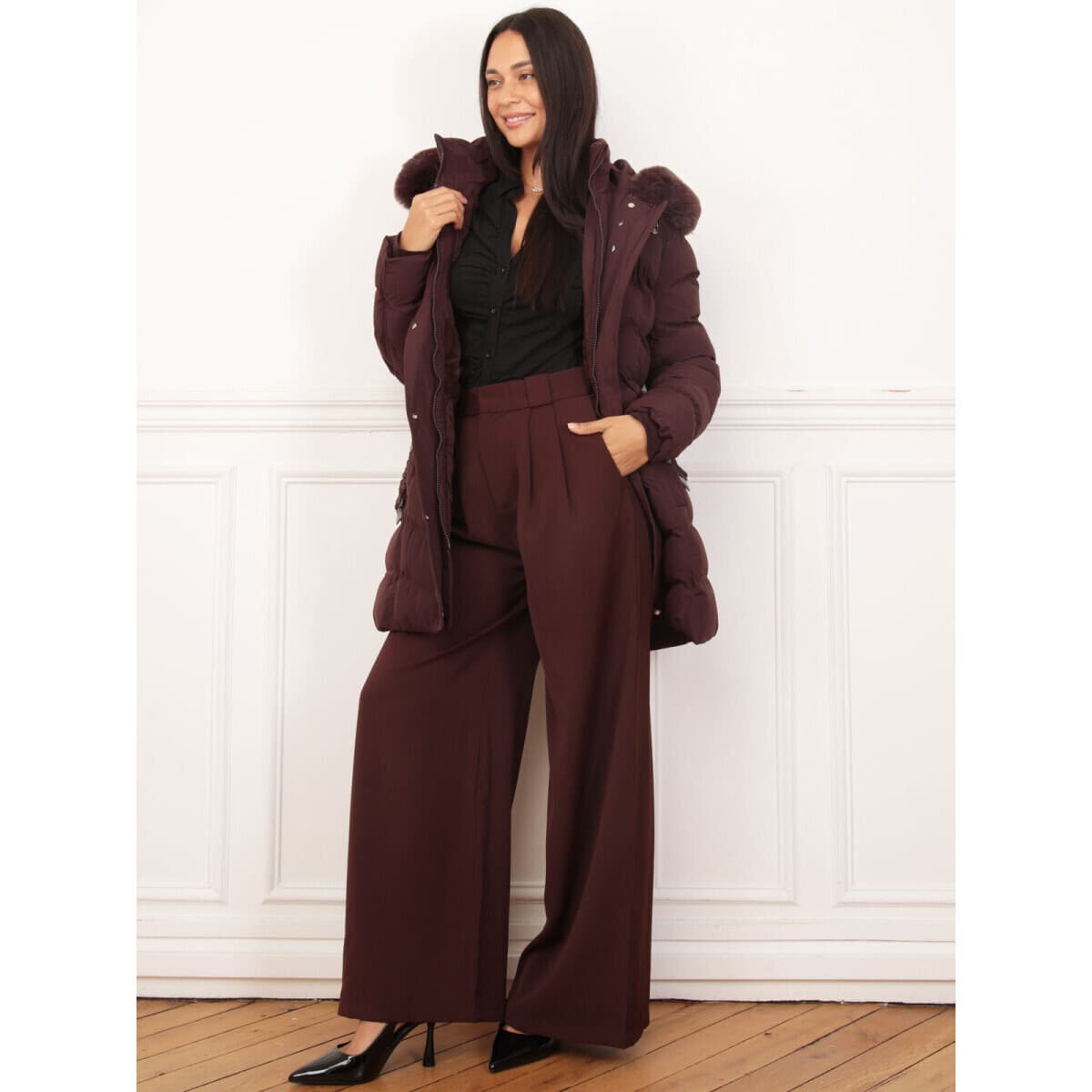 Women's Coats La Modeuse Bordeaux