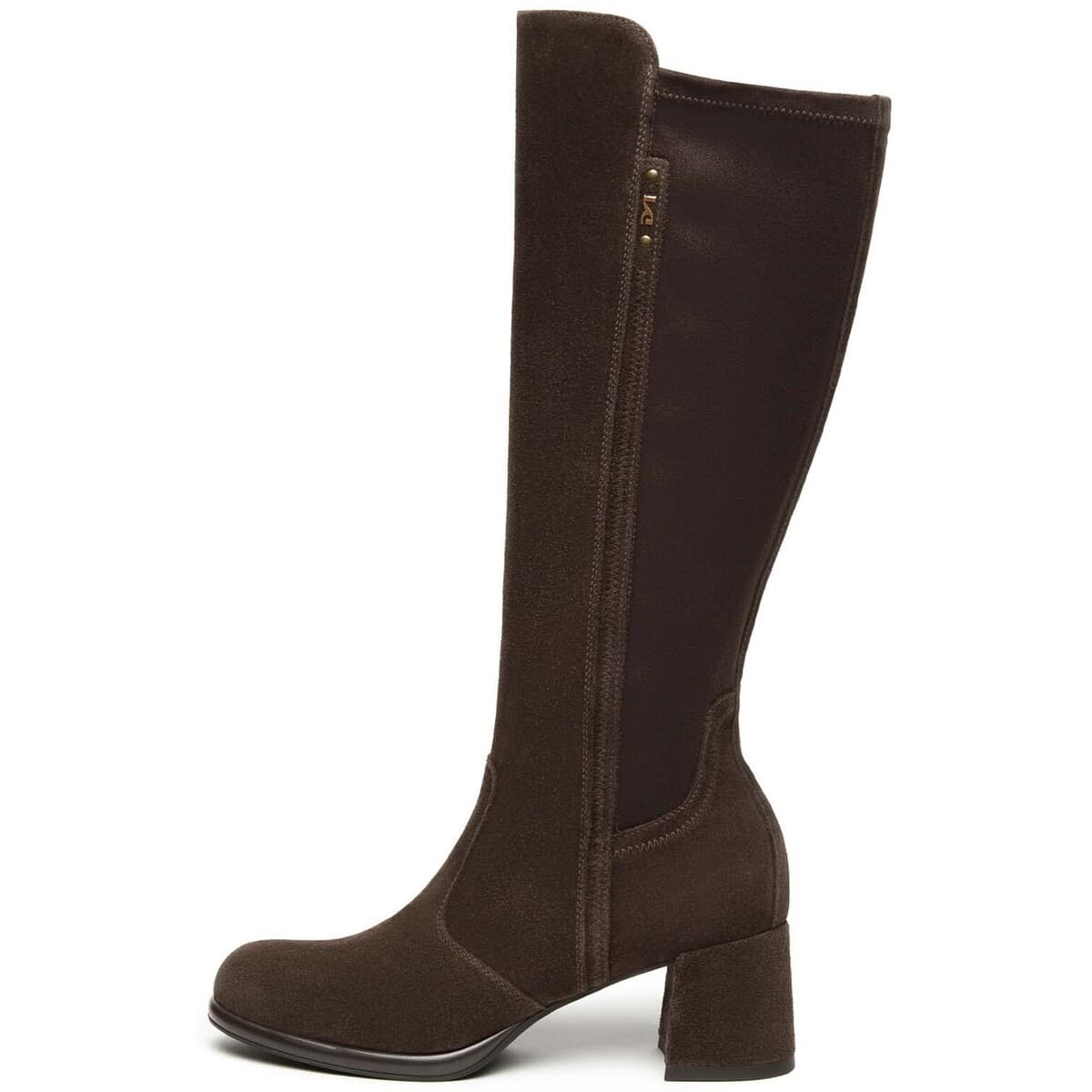 Μπότες με τακούνι NeroGiardini Velour Spago T.Alcantara Spago 7 Tpu Romana Plato