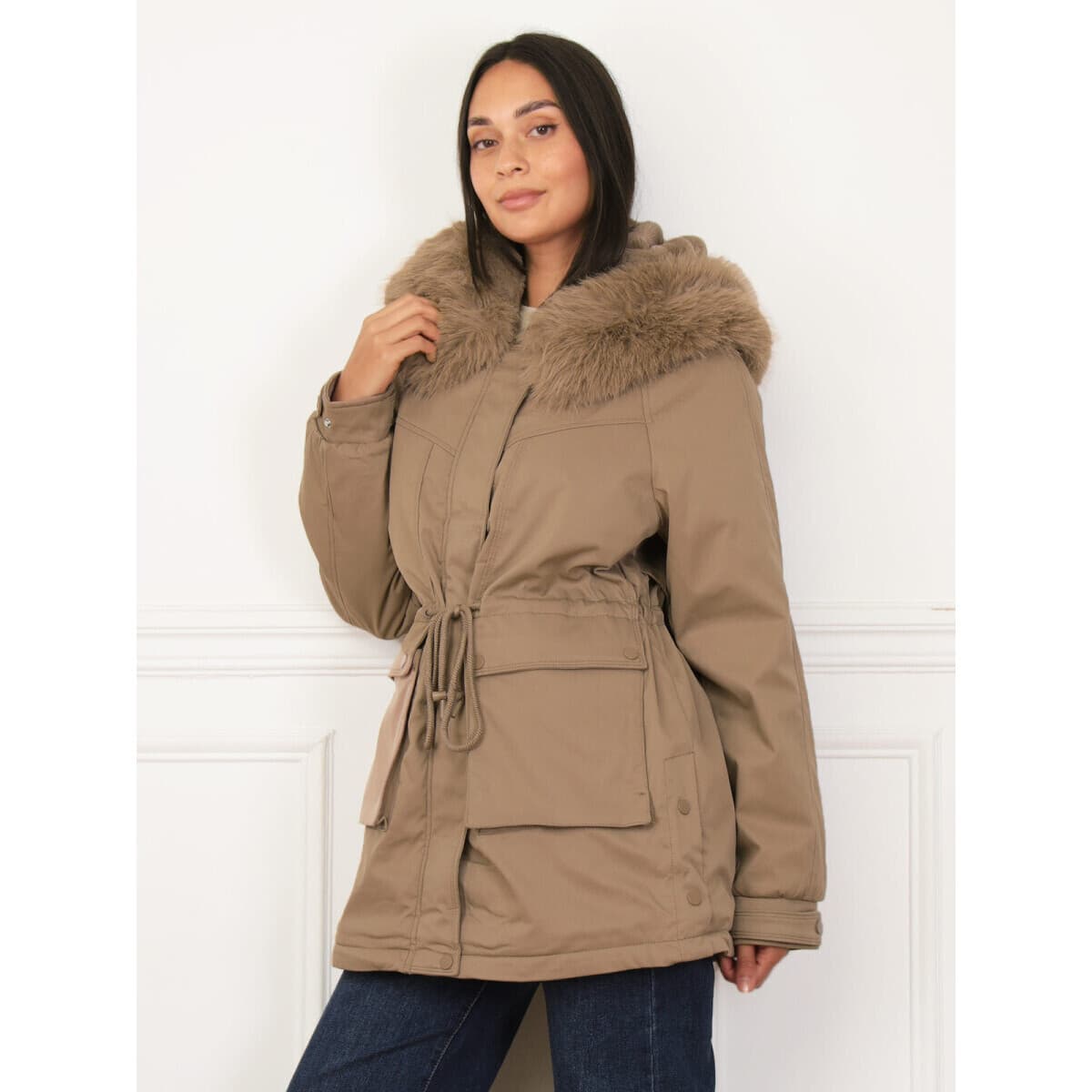 Women's Parkas La Modeuse Beige