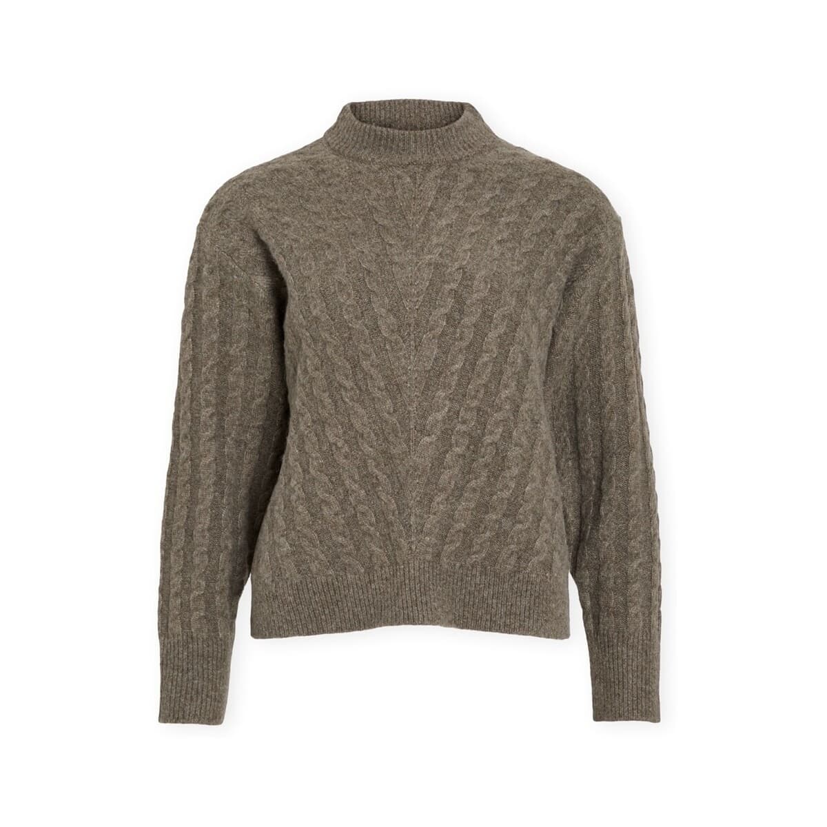 Πουλόβερ Vila Relli Highneck Knit - Dark Grey Melange