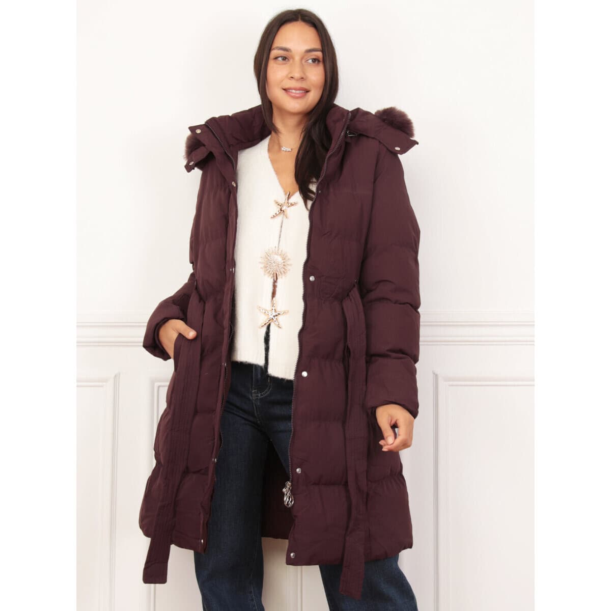 Women's Coats La Modeuse Bordeaux