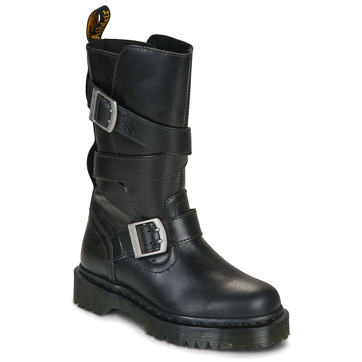 Μπότες χωρίς τακούνι Dr. Martens Anistone Strap High Boot Black Orleans