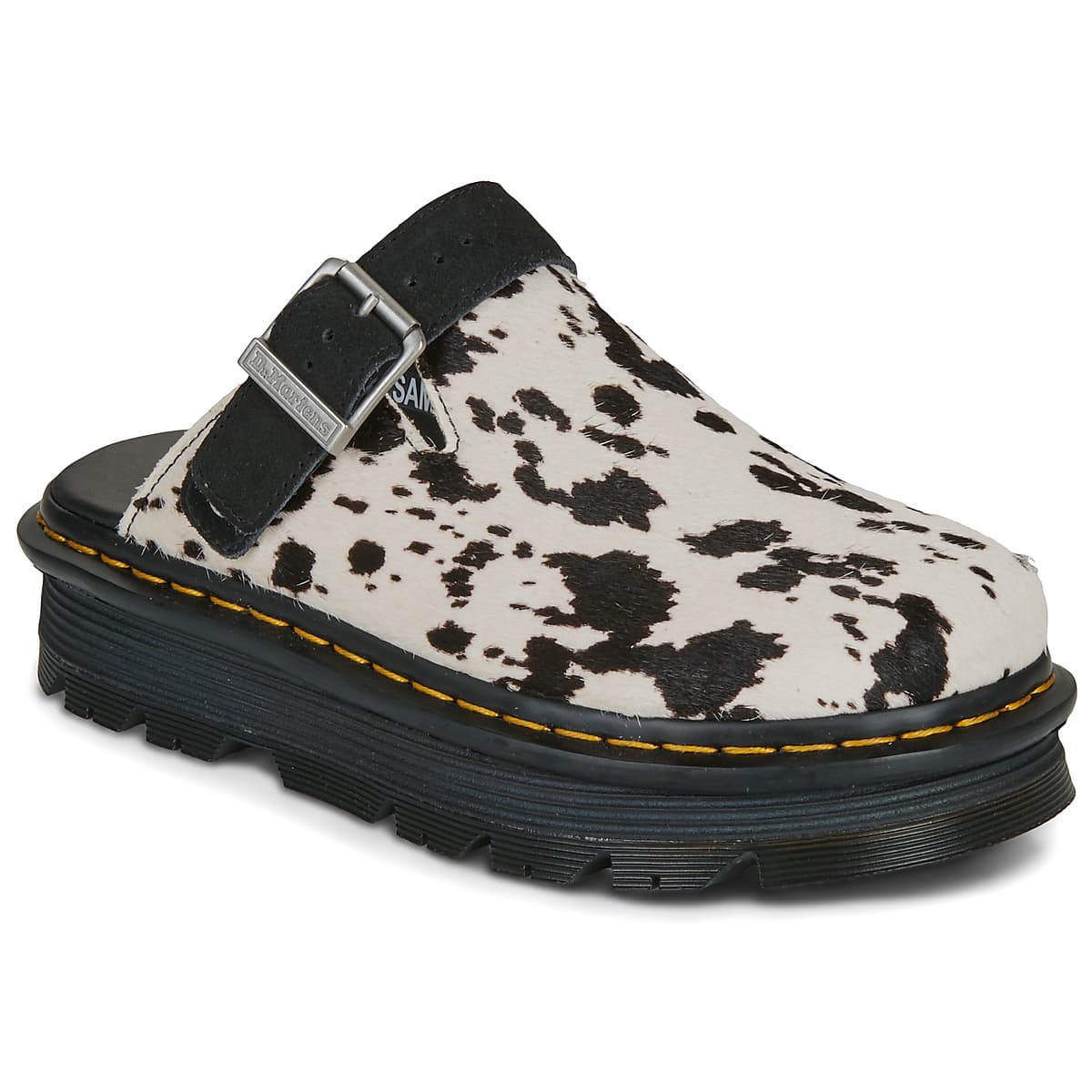 Mules Dr. Martens ZebZag Mule Black Dalmatian Print Hair On