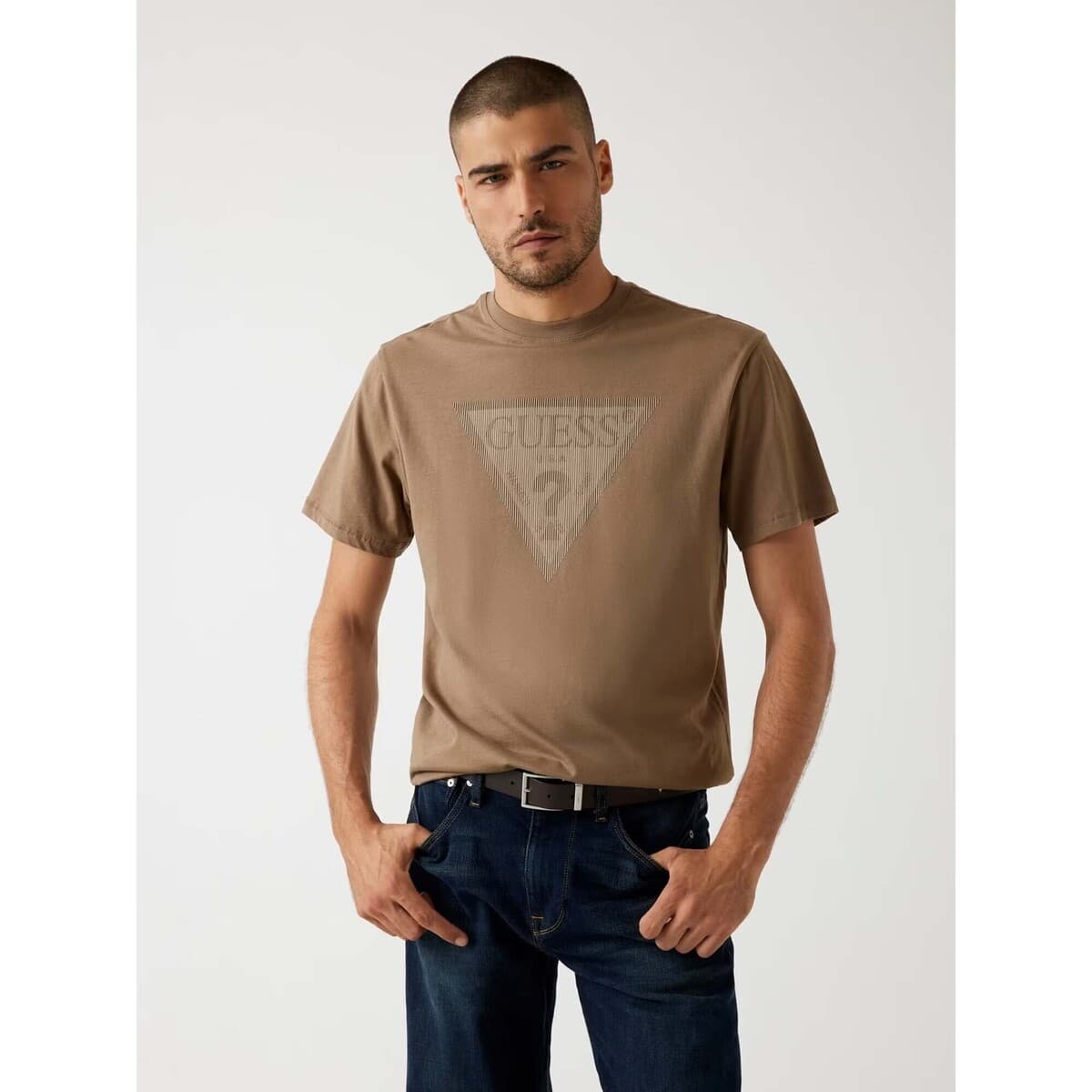 Men's T-Shirts Guess Brown