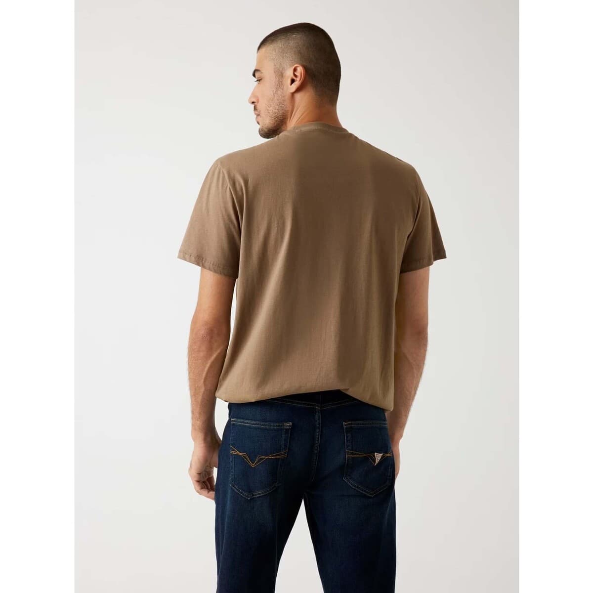 Men's T-Shirts Guess Brown