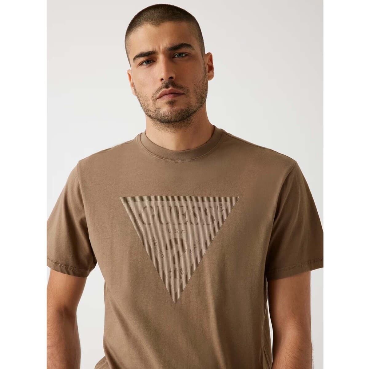 Men's T-Shirts Guess Brown