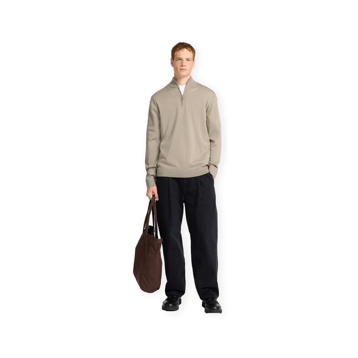 Men's Sweaters Selected Beige