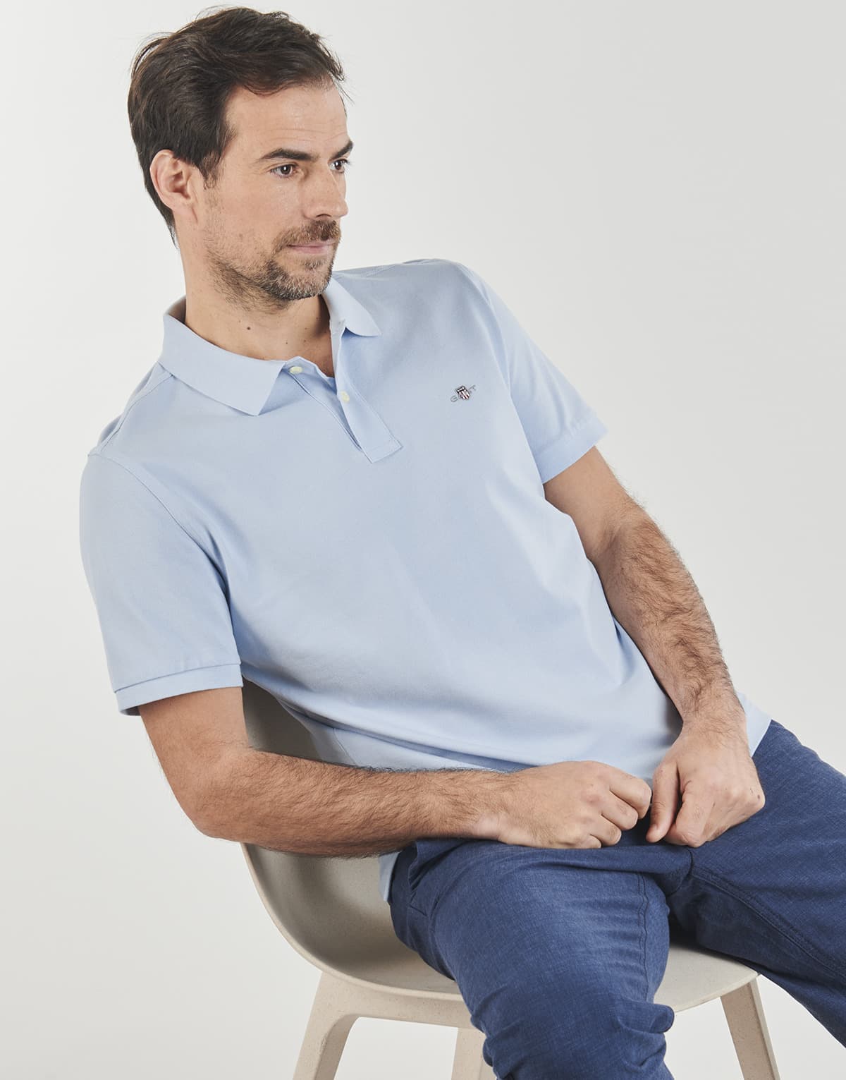 Men's Polo Shirts Gant Blue
