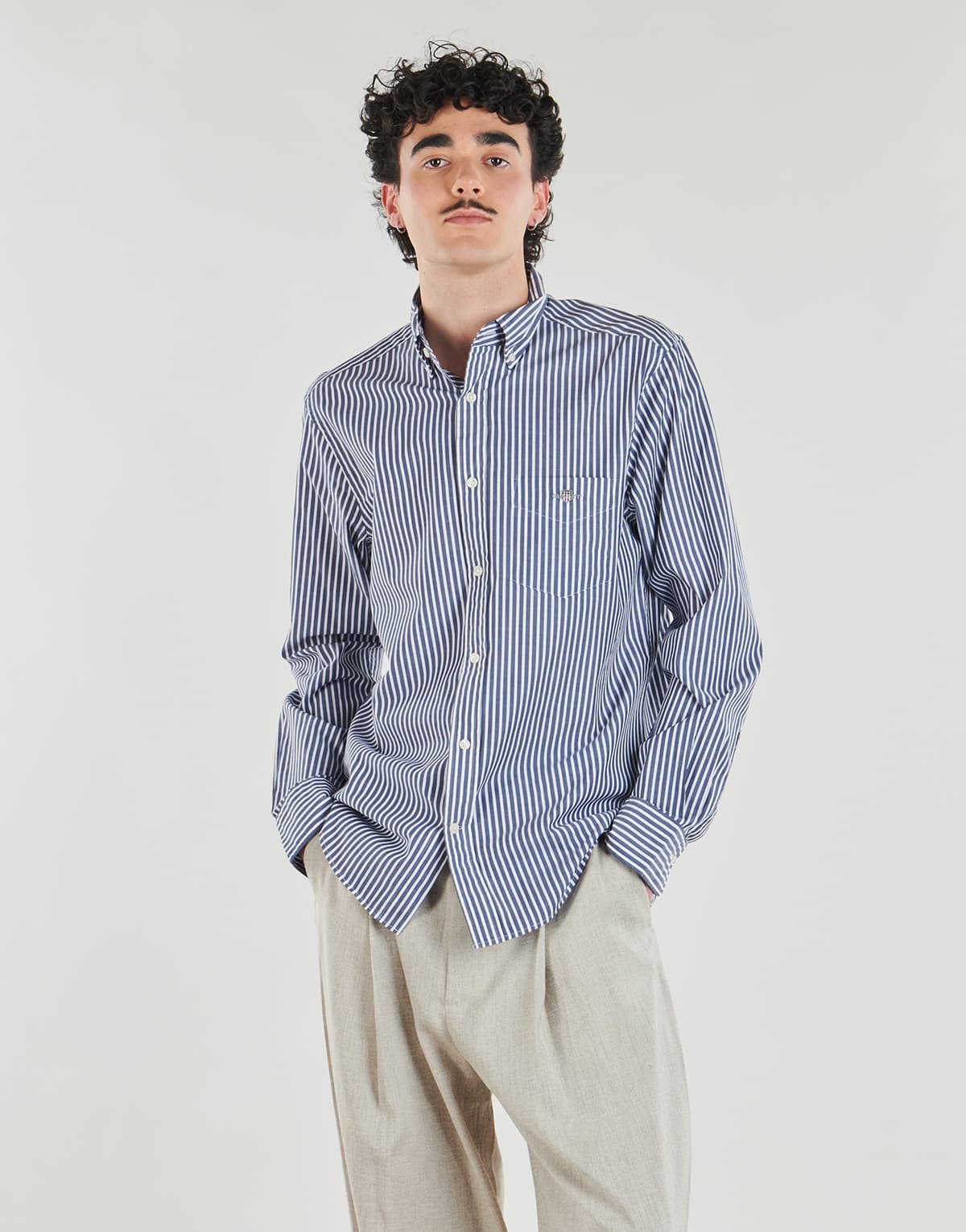 GANT ΥΠΟΚΑΜΙΣΟ ΜΜ REG POPLIN STRIPE SHIRT 3G3000130-423 DarkBlue