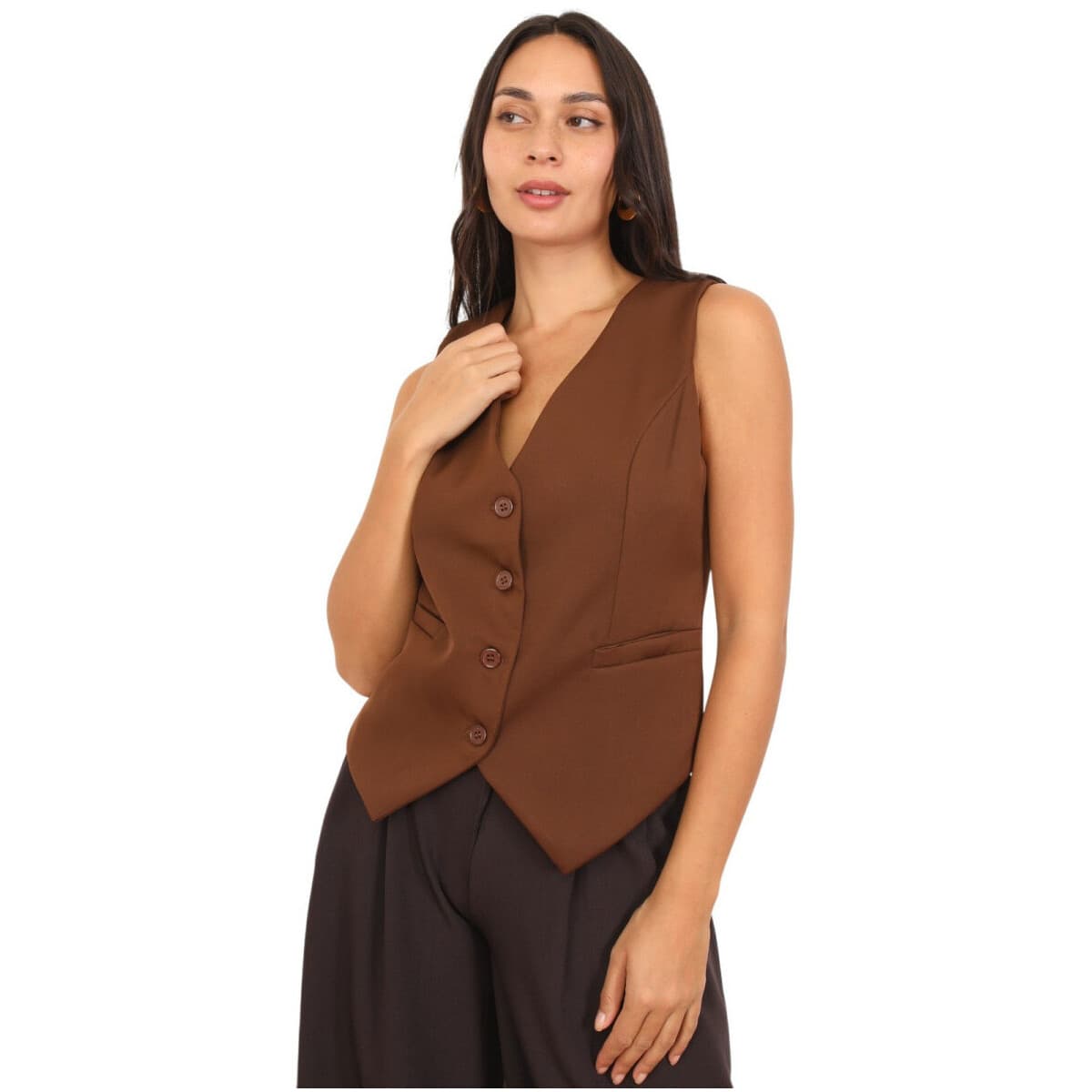 Women's Vests La Modeuse Brown
