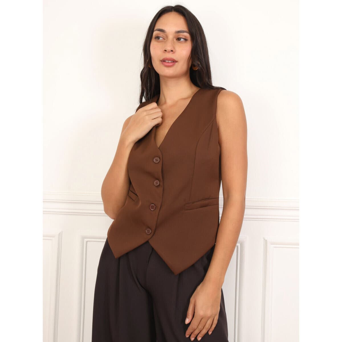 Women's Vests La Modeuse Brown