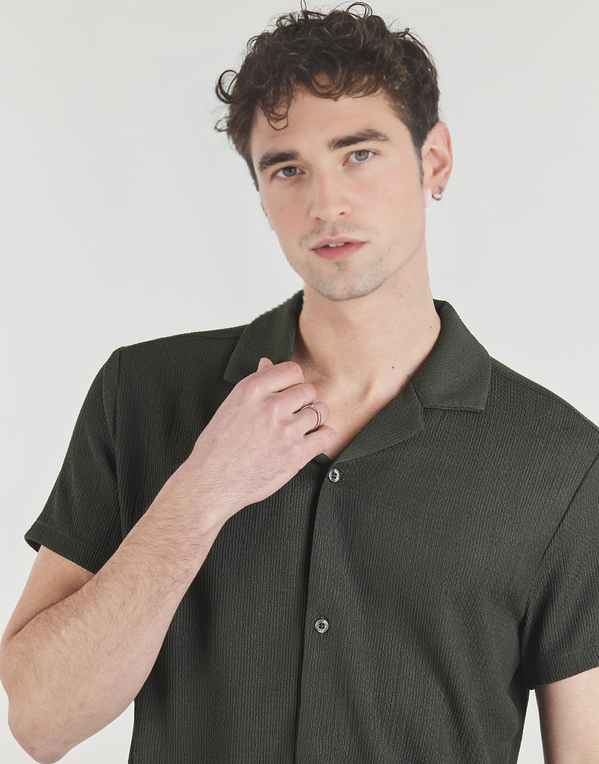 Men's Shirts Le Temps des Cerises Khaki