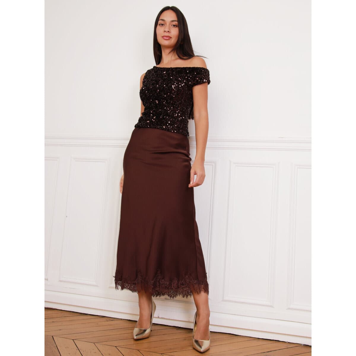 Women's T-Shirts La Modeuse Brown