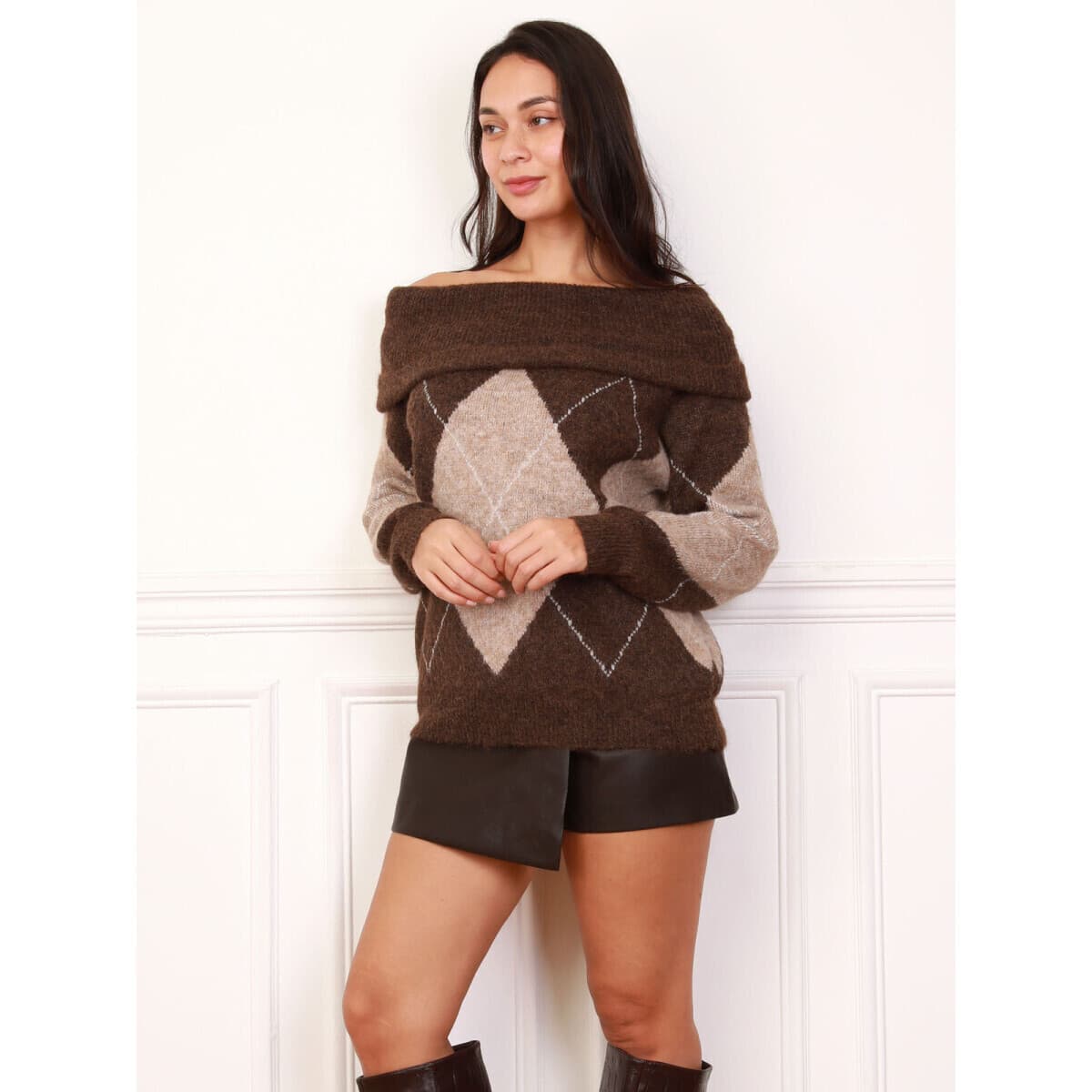 Women's Sweaters La Modeuse Brown