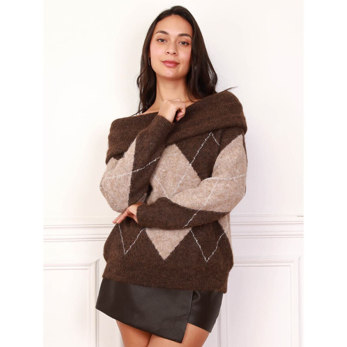 Women's Sweaters La Modeuse Brown
