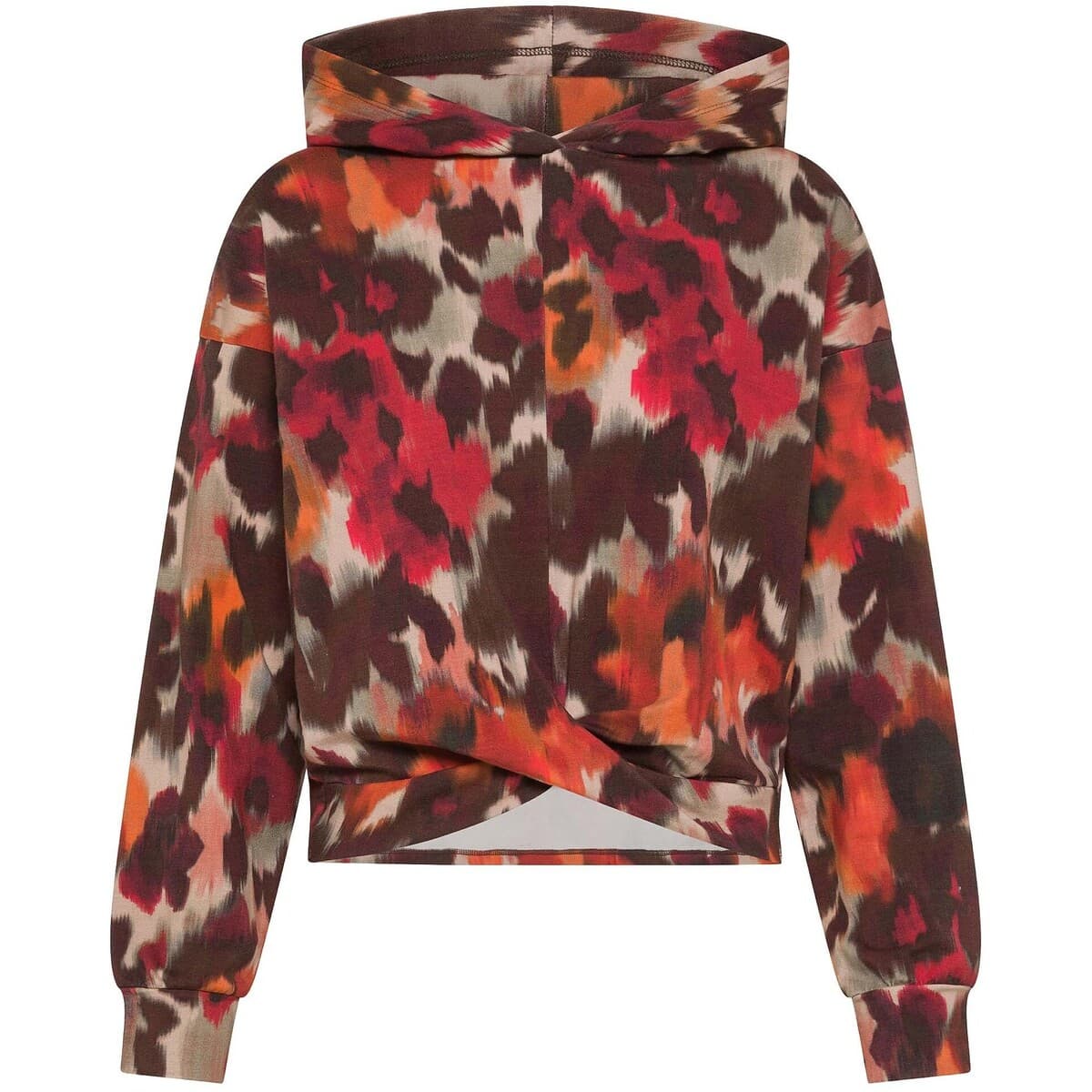 T-shirt με κουκούλα Deha Allover Knotted Cotton-Modal Hoodie