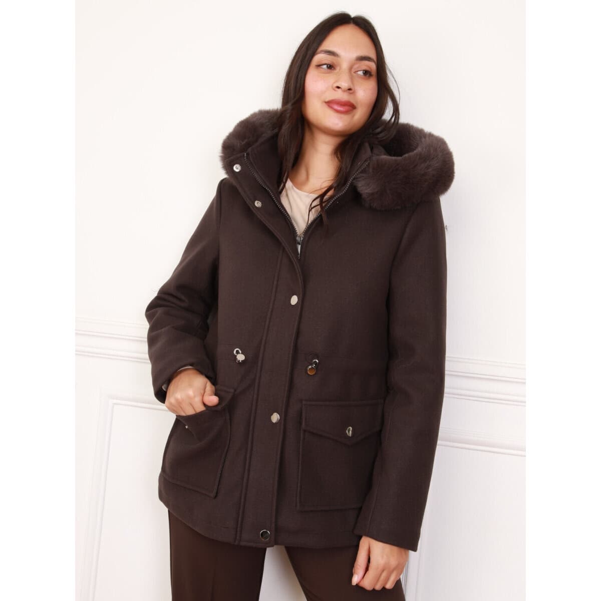 Women's Parkas La Modeuse Brown
