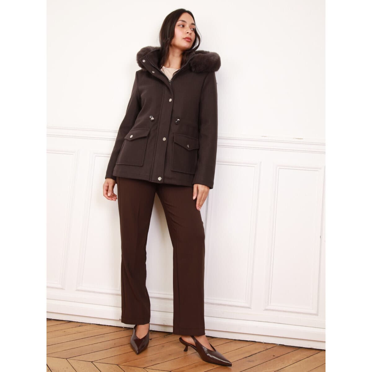 Women's Parkas La Modeuse Brown