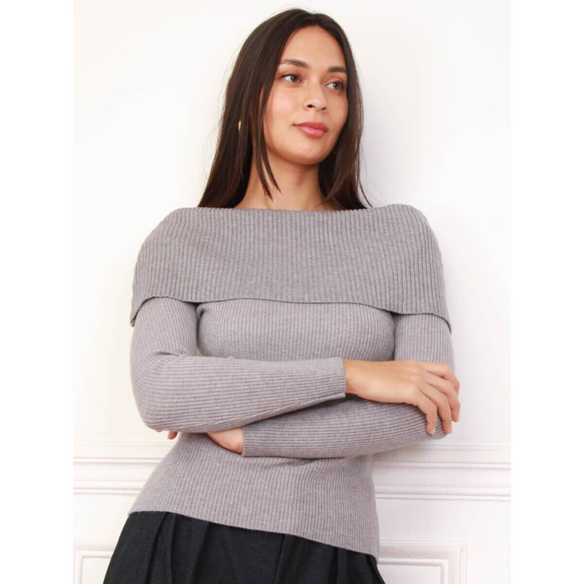 Women's Sweaters La Modeuse Gray