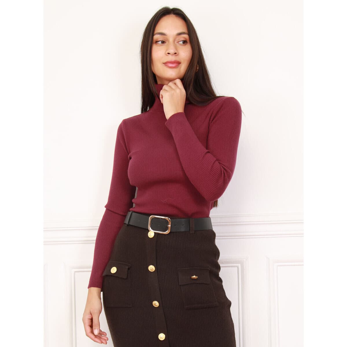 Women's T-Shirts La Modeuse Bordeaux