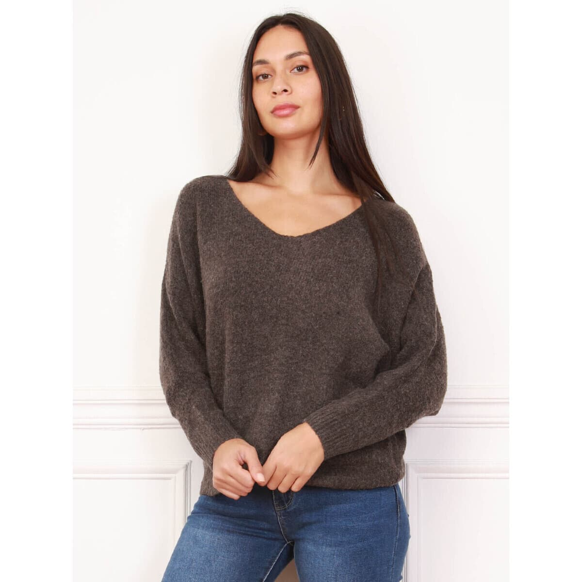 Women's Sweaters La Modeuse Brown