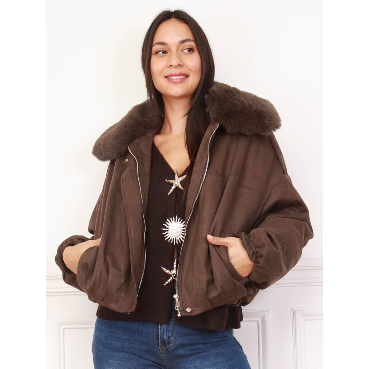 Women's Jackets La Modeuse Brown