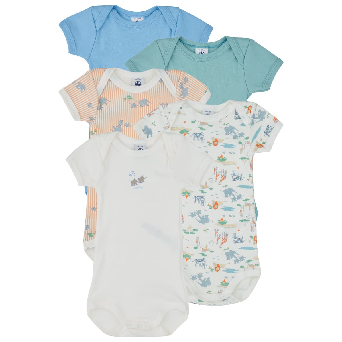 Παιδικά κορμάκια Petit Bateau 5 BODIES US MC