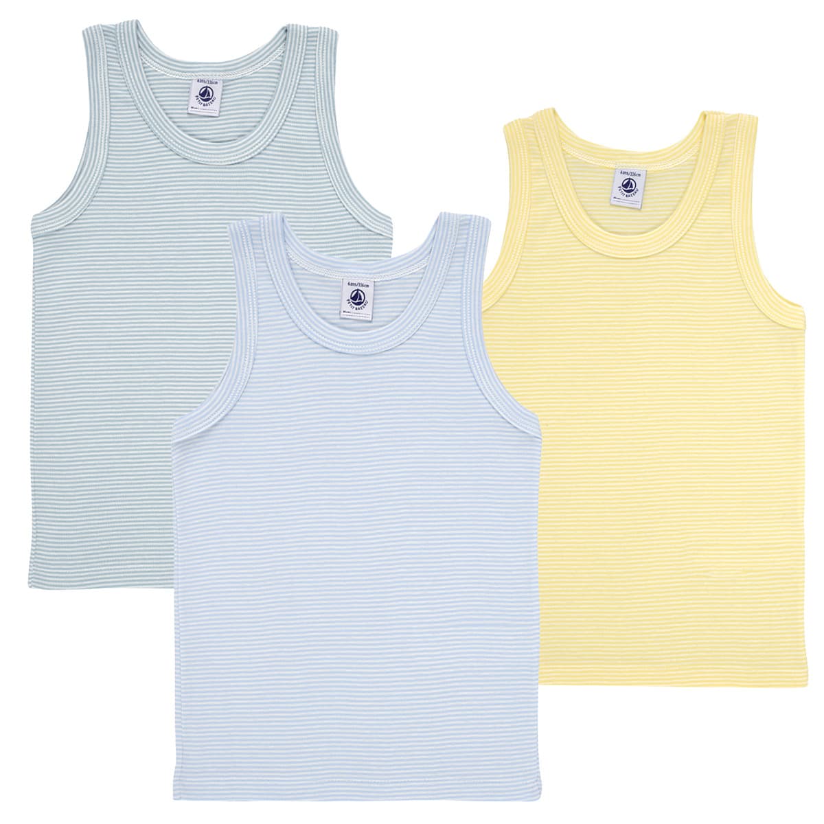 Αμάνικα/T-shirts χωρίς μανίκια Petit Bateau 3 DEBARDEURS