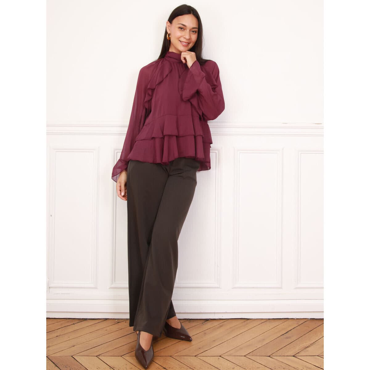 Women's T-Shirts La Modeuse Bordeaux