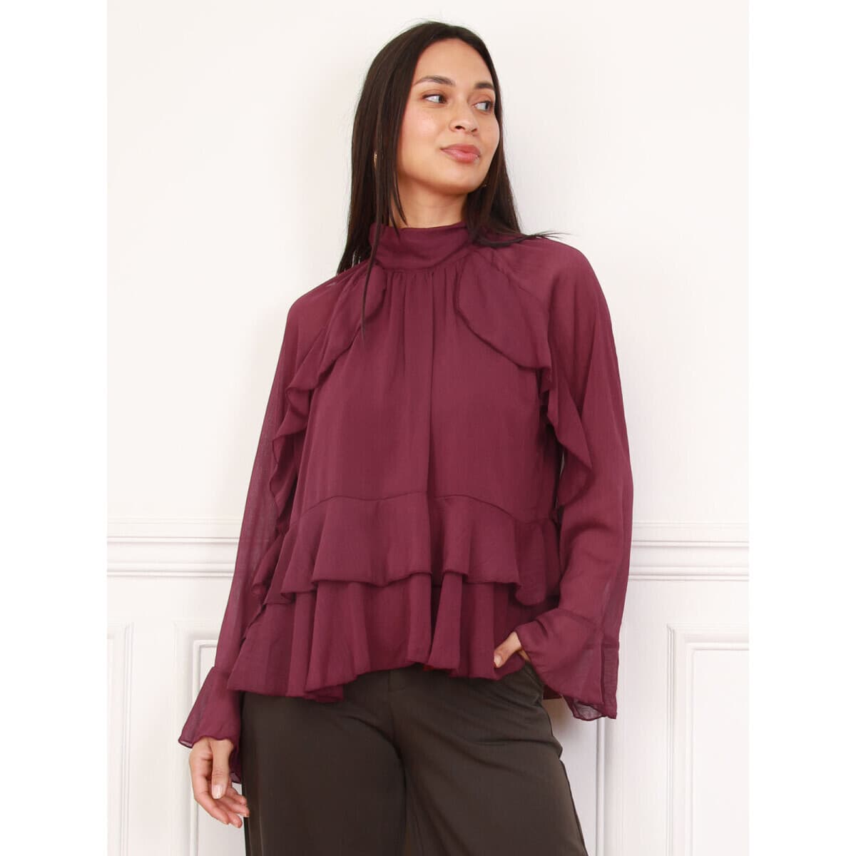 Women's T-Shirts La Modeuse Bordeaux