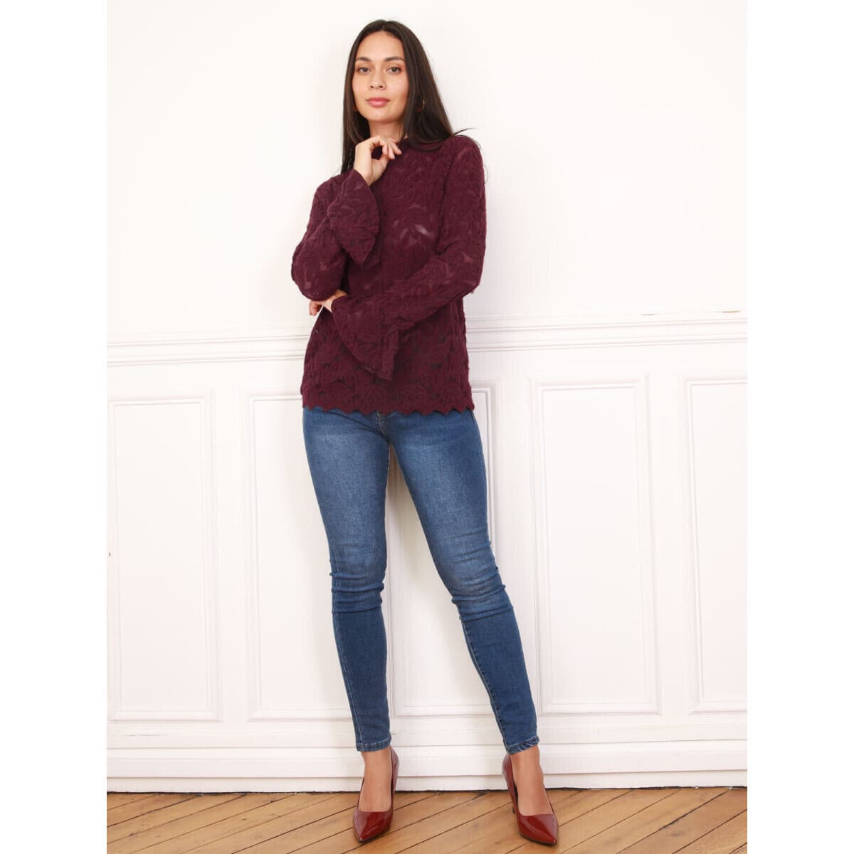 Women's T-Shirts La Modeuse Bordeaux