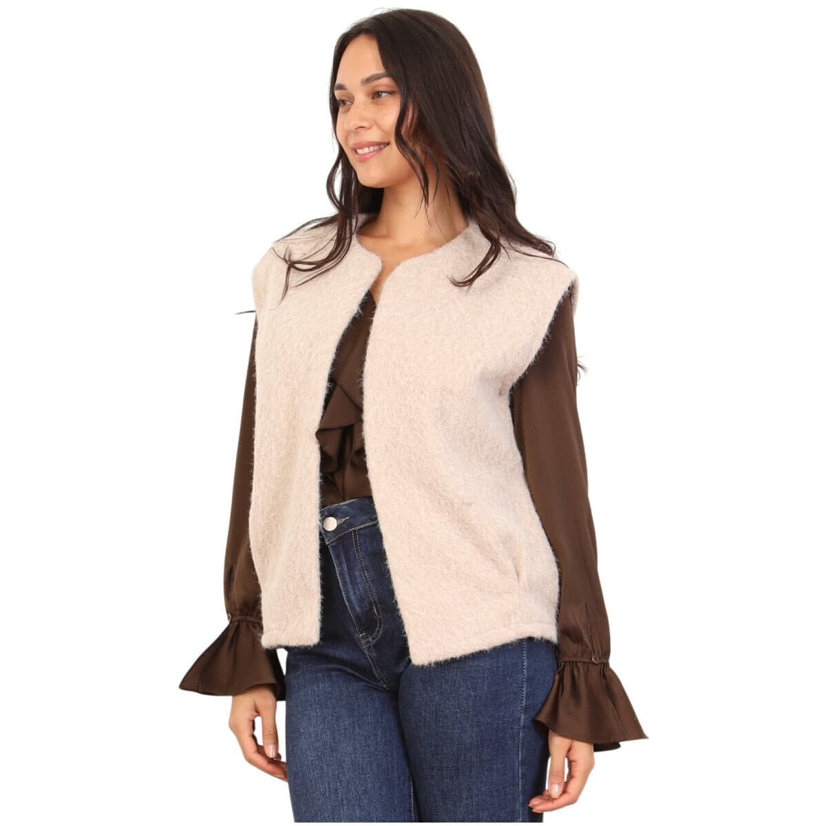 Women's Vests La Modeuse Beige