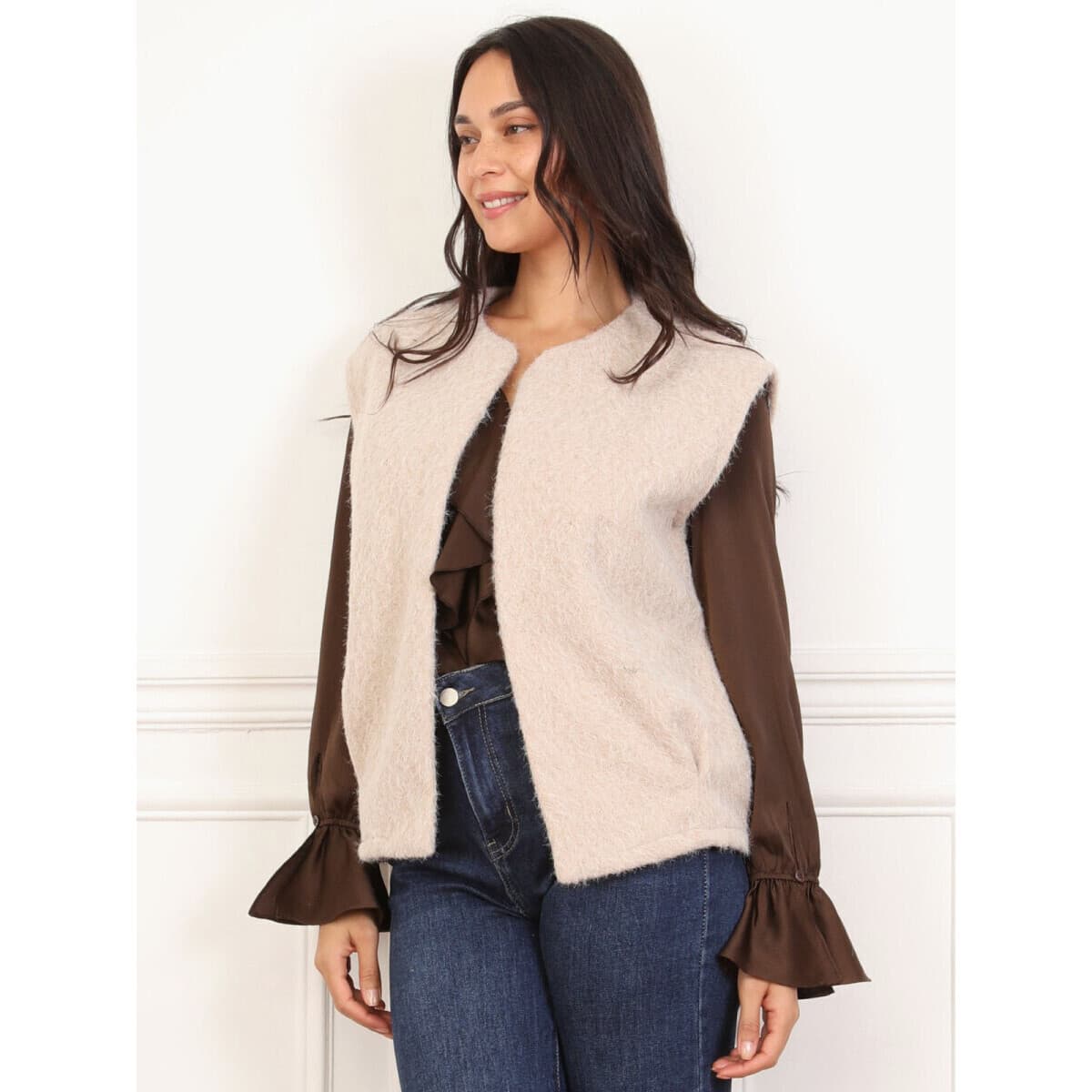 Women's Vests La Modeuse Beige