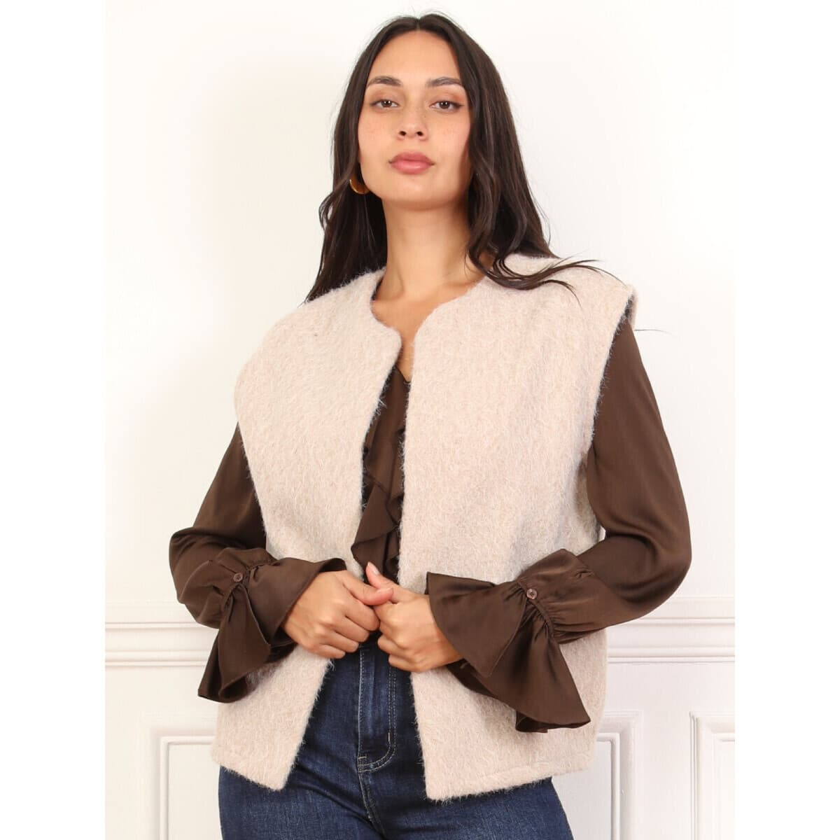 Women's Vests La Modeuse Beige