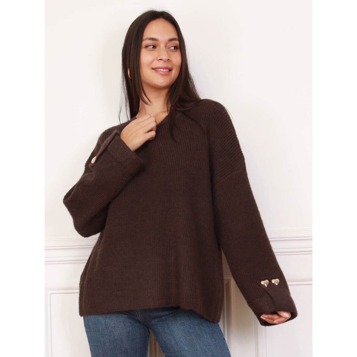 Women's Sweaters La Modeuse Brown