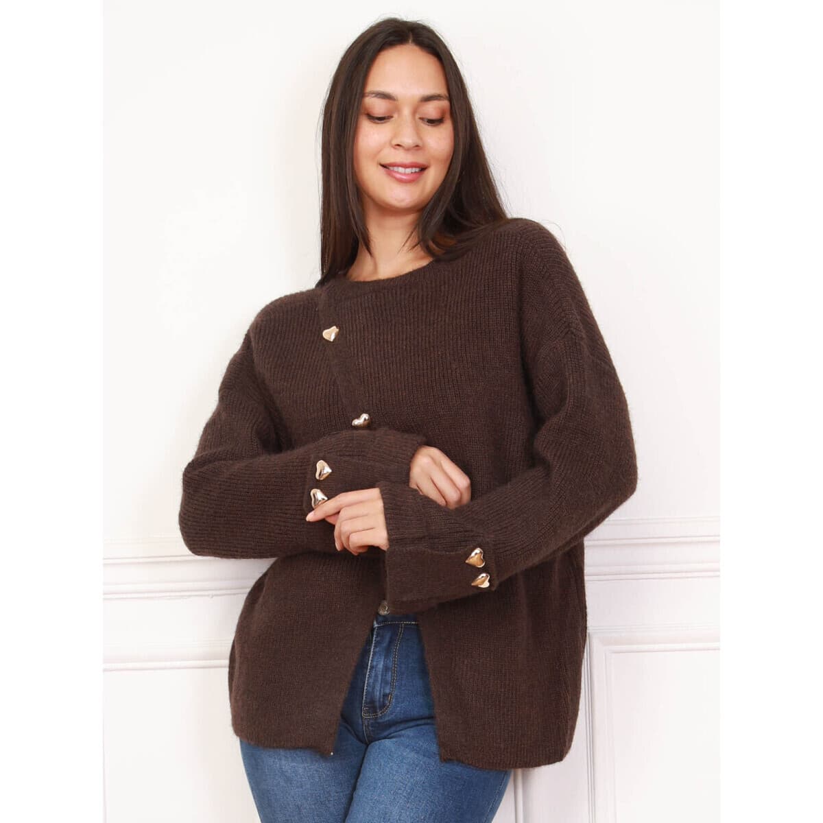 Women's Sweaters La Modeuse Brown