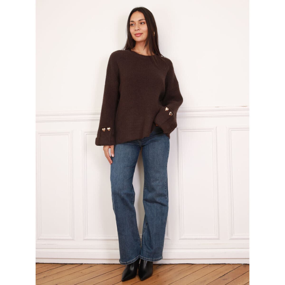 Women's Sweaters La Modeuse Brown