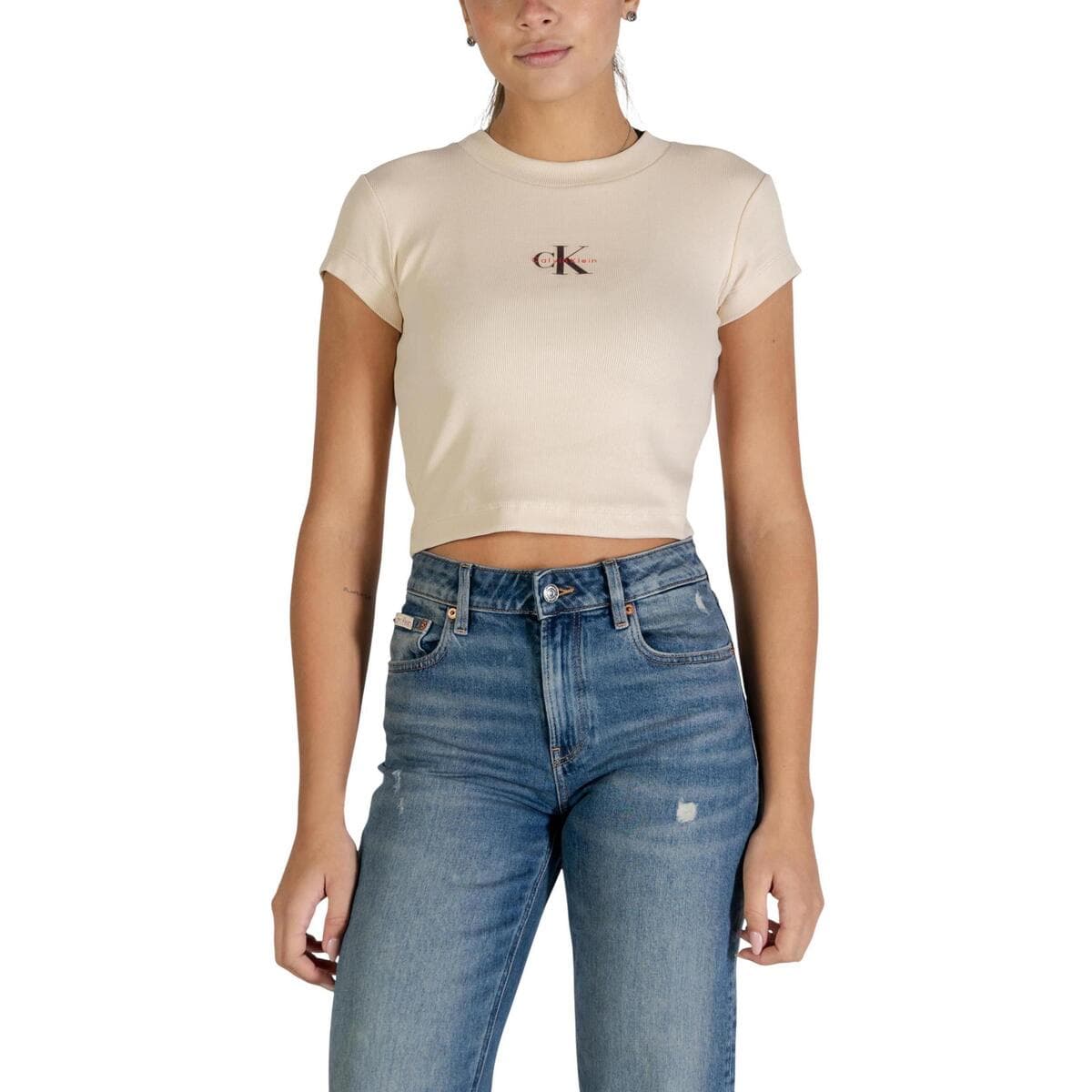 Women's T-Shirts Calvin Klein Beige