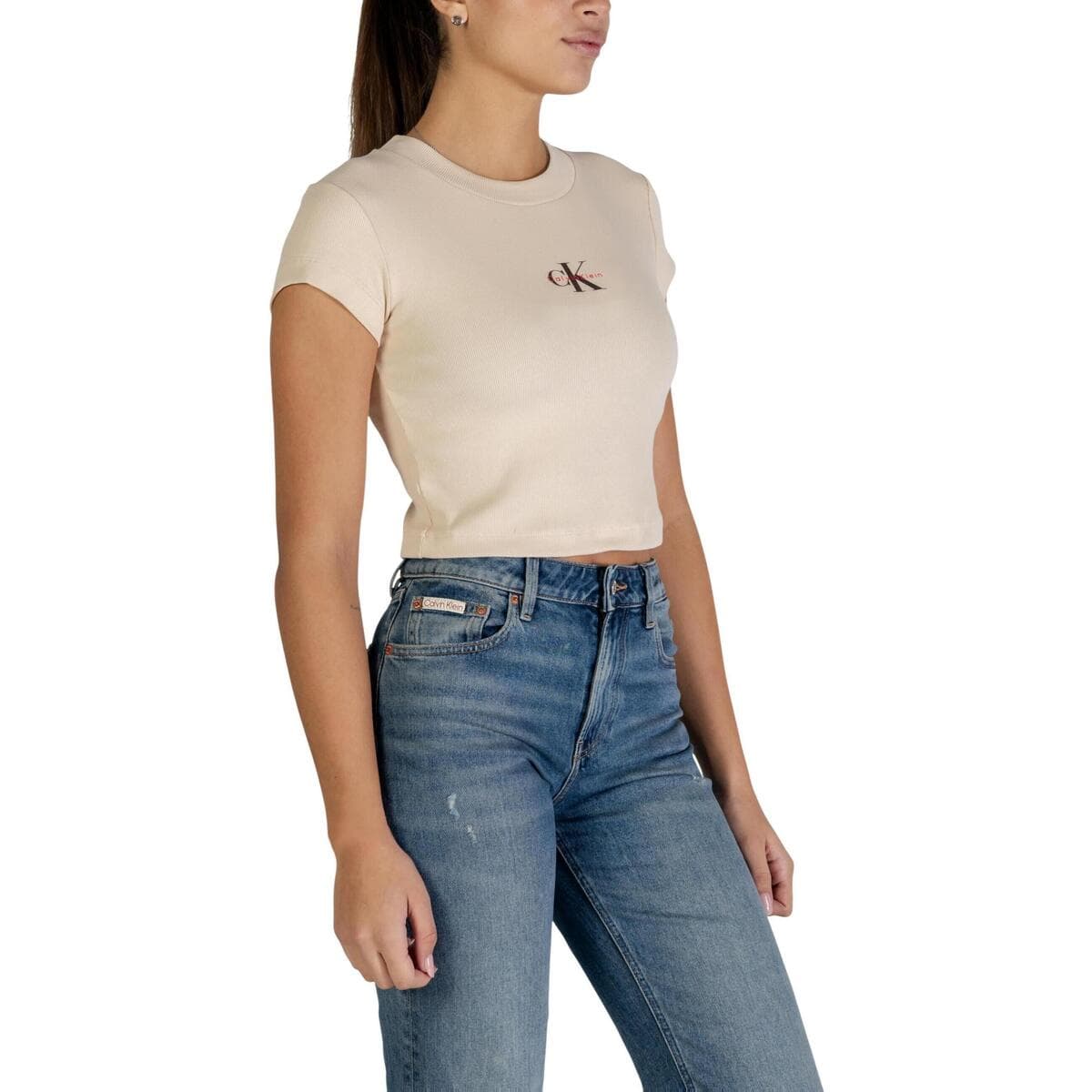 Women's T-Shirts Calvin Klein Beige