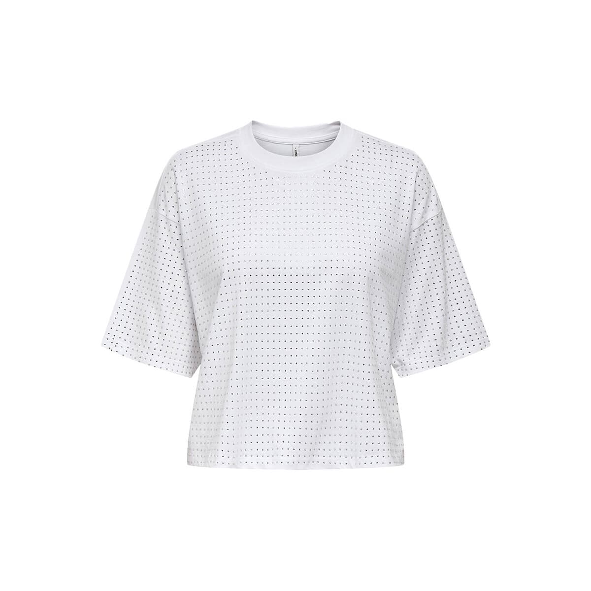 T-shirt με κοντά μανίκια Only ONLAUBRIELLE LIFE SHINE STRASS TOP WOMEN