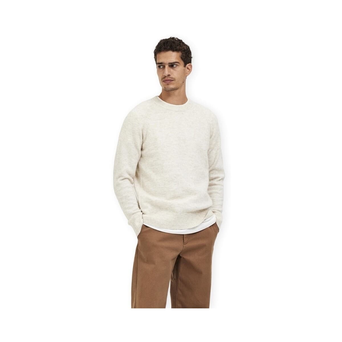 Men's Sweaters Selected Beige