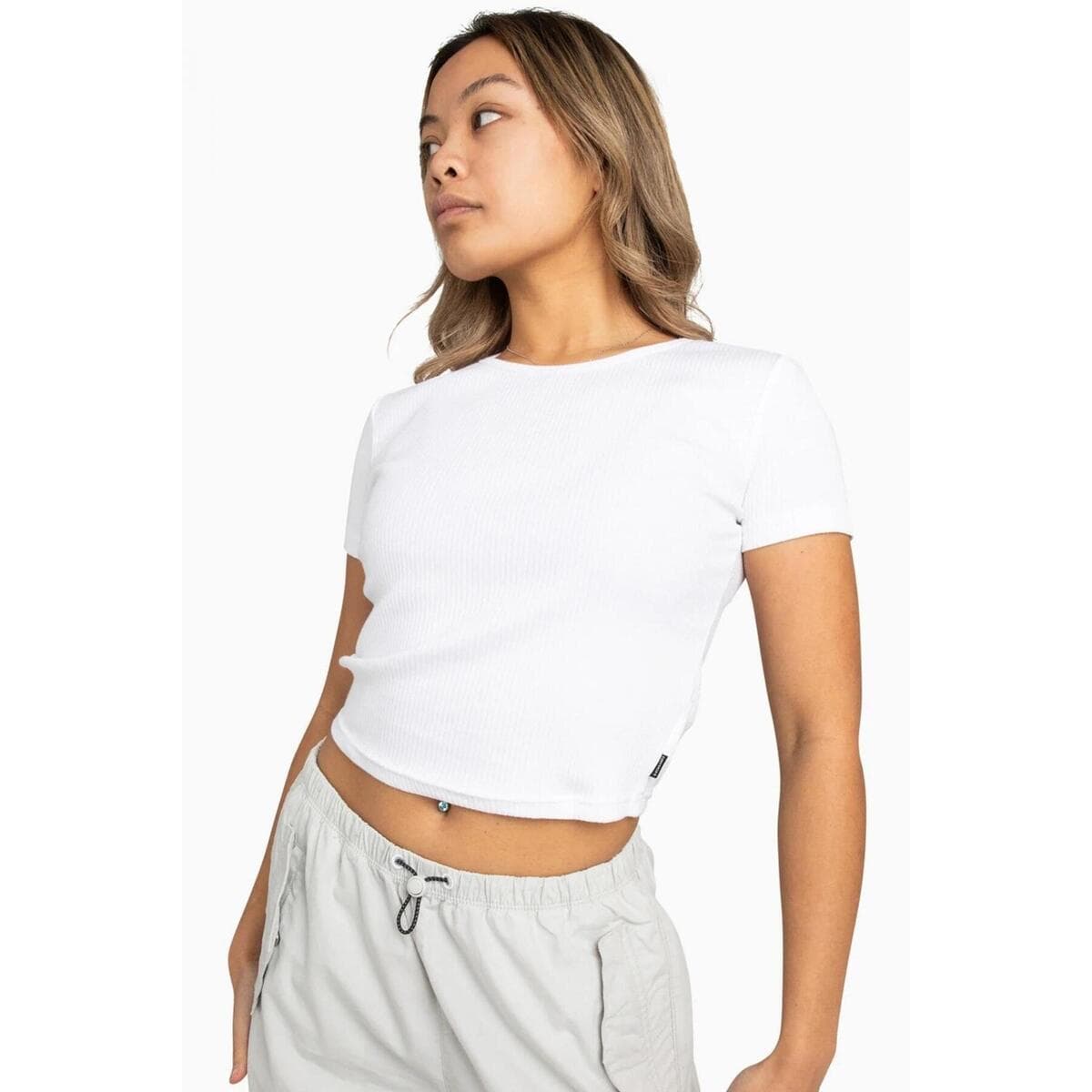 T-shirt με κοντά μανίκια Converse Camisetas Mujer Modèle Womens Ribbed Slim