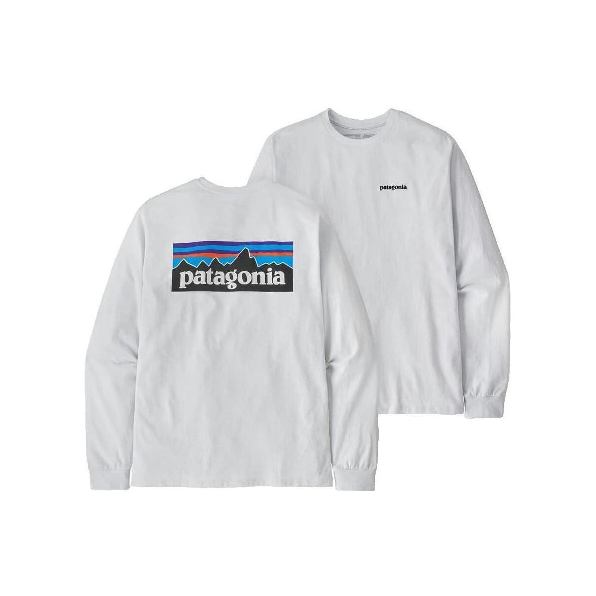 Μπλουζάκια με μακριά μανίκια Patagonia T-shirt P-6 Responsibili-tee blanc