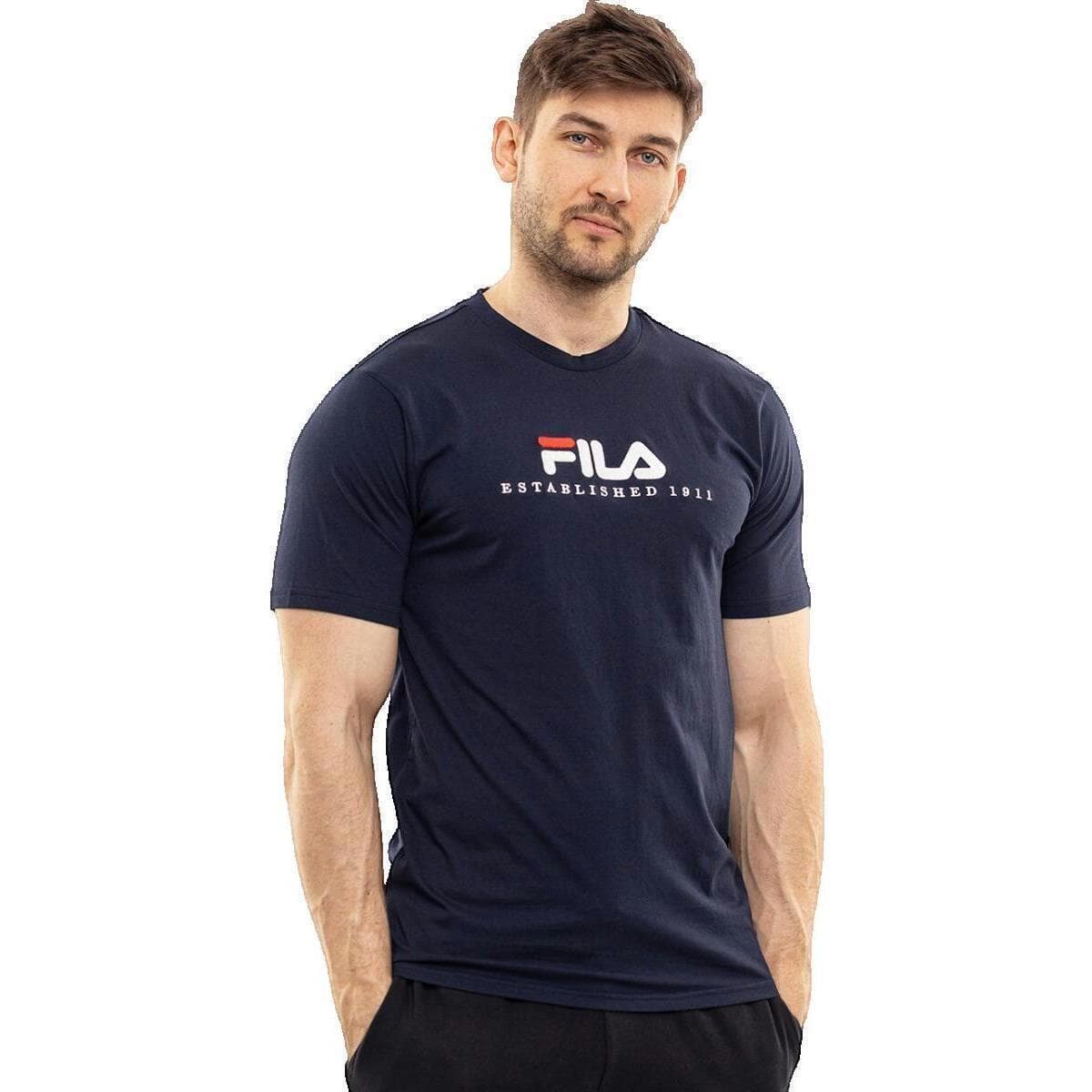 T-shirt με κοντά μανίκια Fila T-shirt Bleu Regular Homme
