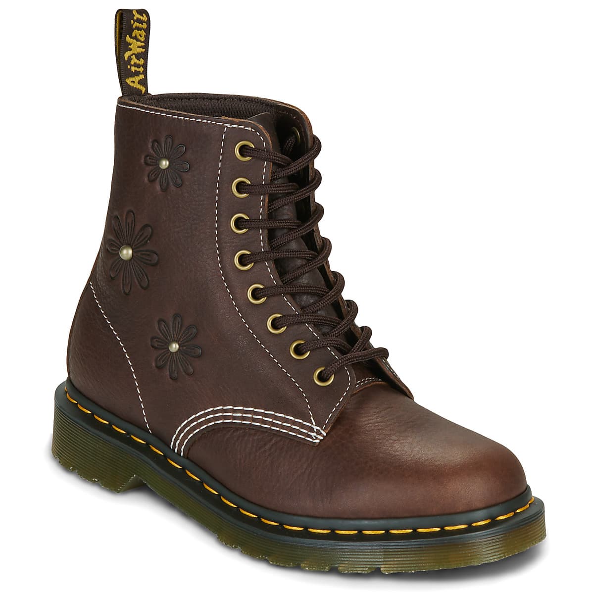 Μπότες Dr. Martens Pascal Flower Dark Brown Grizzly