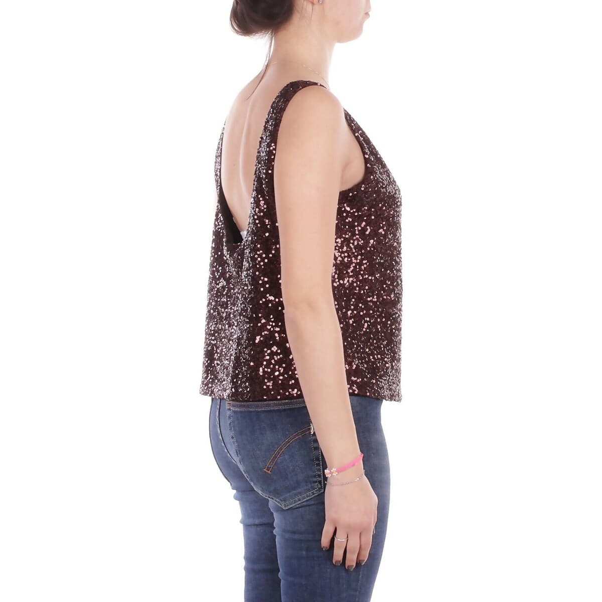 Women's Sleeveless Tops Manila Grace Brown