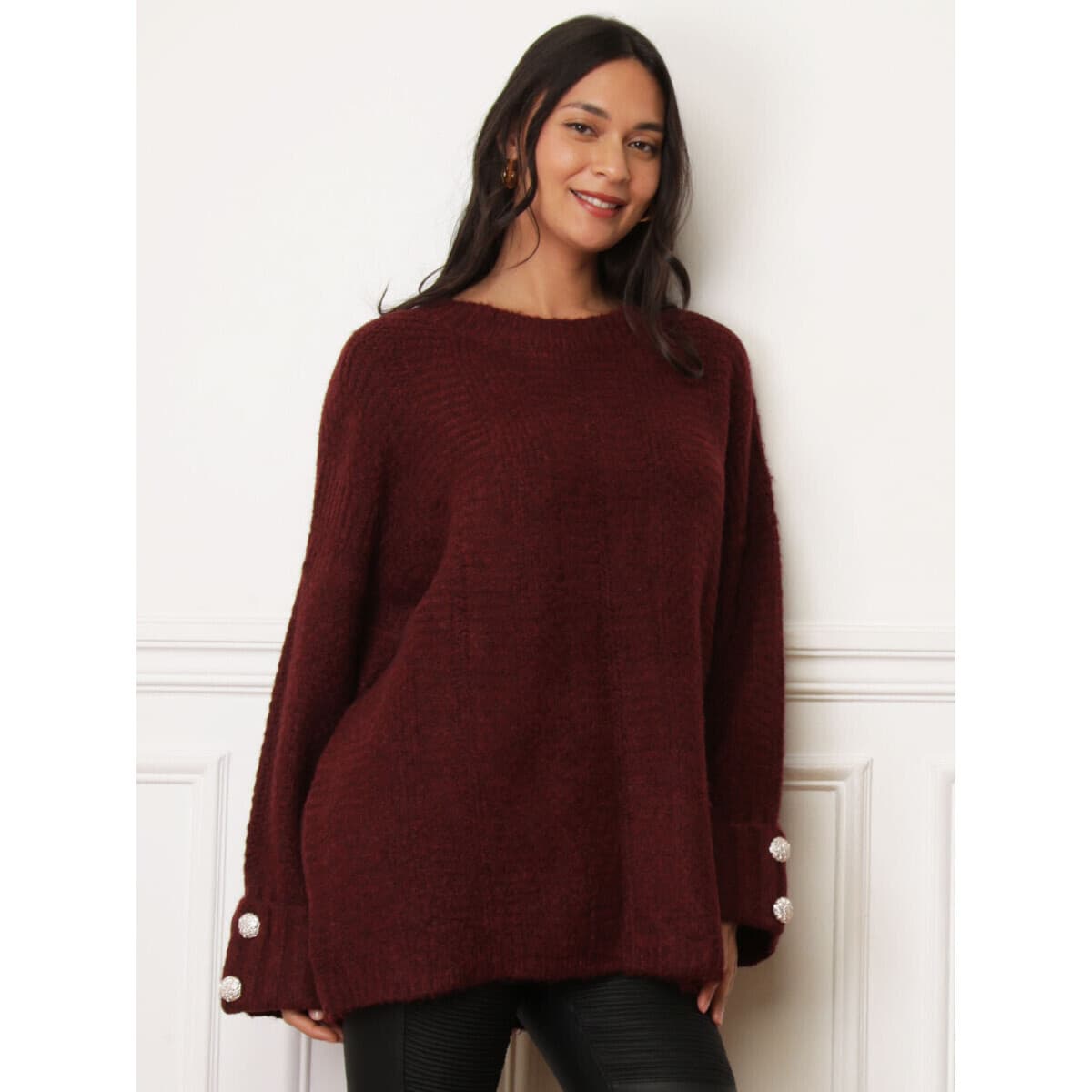 Women's Sweaters La Modeuse Bordeaux